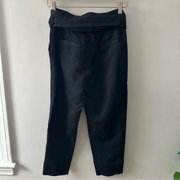 IRO Sheava High Rise Wrap Cropped Paperbag Pants Black - Picture 2 of 5